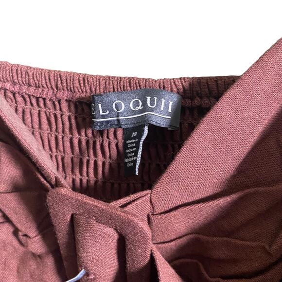 ELOQUII LINEN BLEND MIDI DRESS IN CAPPUCCINO Size 18 - Picture 6 of 8